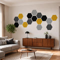 Hexagon Wall Decals, Removable Geometric Wall Stickers, Mid Century Modern Home Decor, Custom Vinyl Art, Office Wall Decor