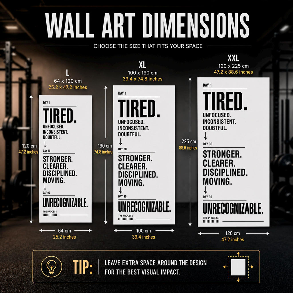 Process Gym Wall Decal, Motivational Vinyl Sticker for Home Gym Decor, Tired to Unrecognizable Workout Wall Art, Fitness Quote Sign