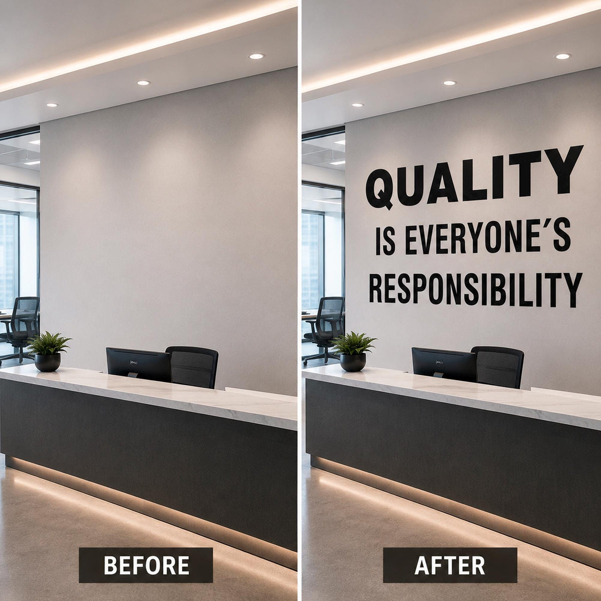 Quality is Everyone's Responsibility Wall Decal, Motivational Office Sign, Vinyl Wall Sticker