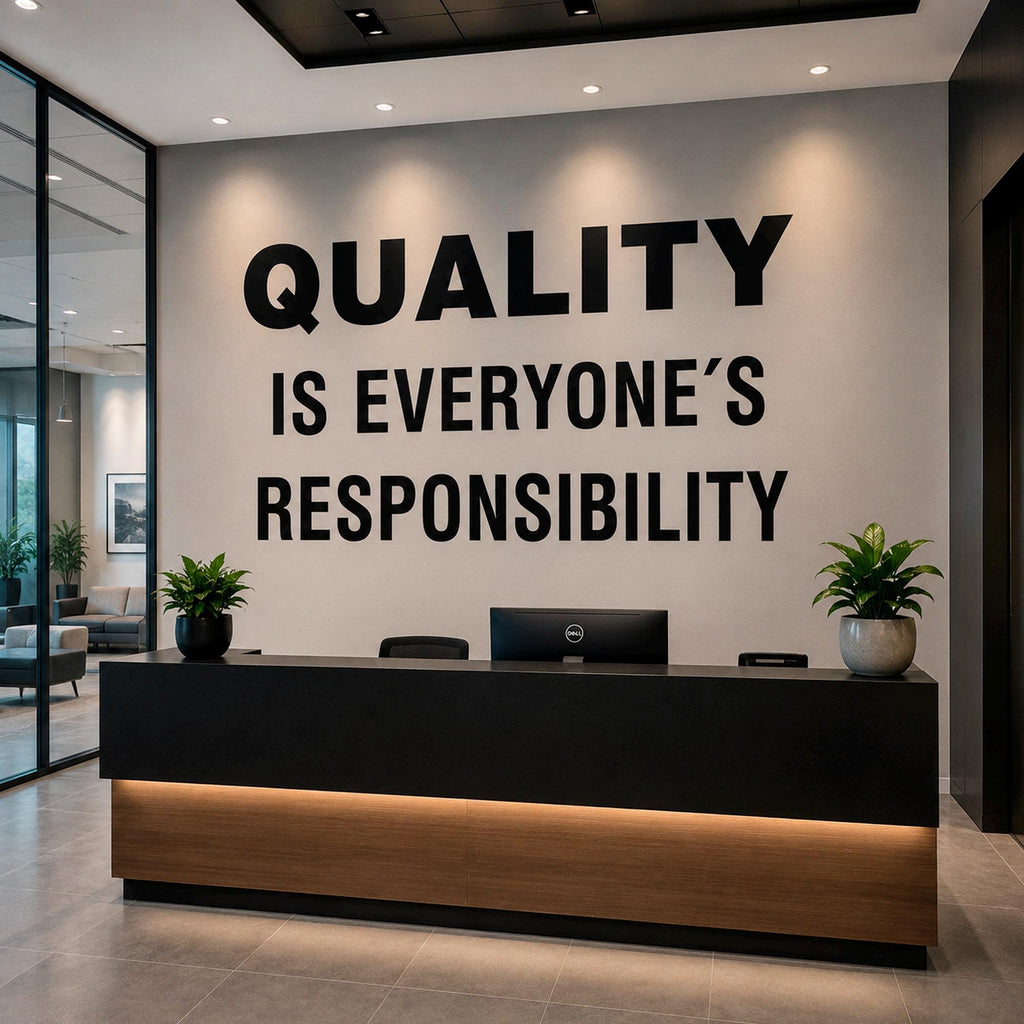 Quality is Everyone's Responsibility Wall Decal, Motivational Office Sign, Vinyl Wall Sticker