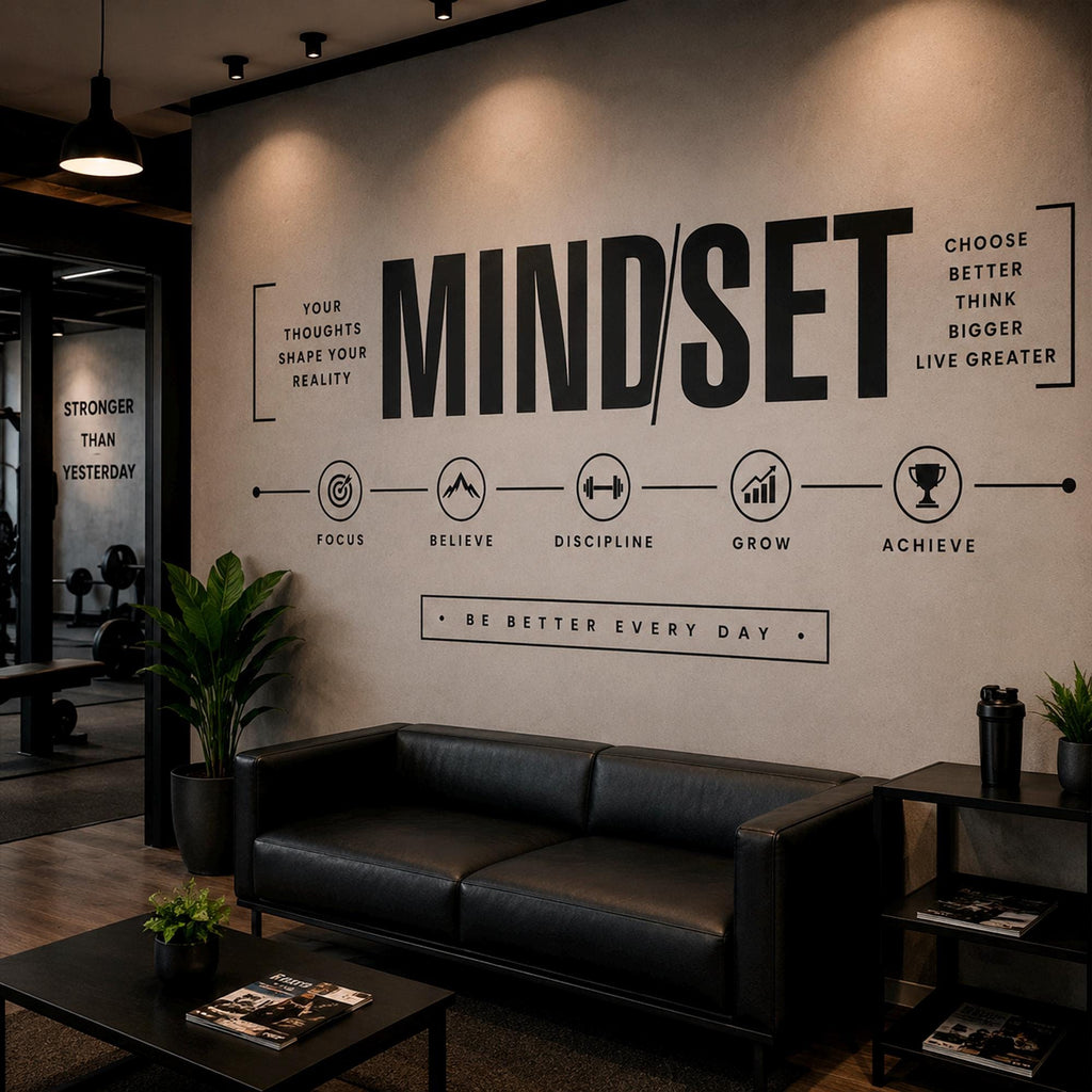 Mindset Gym Wall Decal: Motivational Vinyl Quote for Home Gym