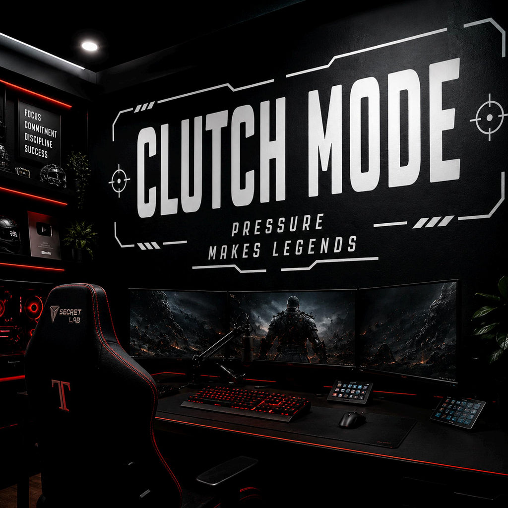 Clutch Mode Gaming Wall Decal, Esports Gamer Room Decor, Streamer Battlestation Sticker