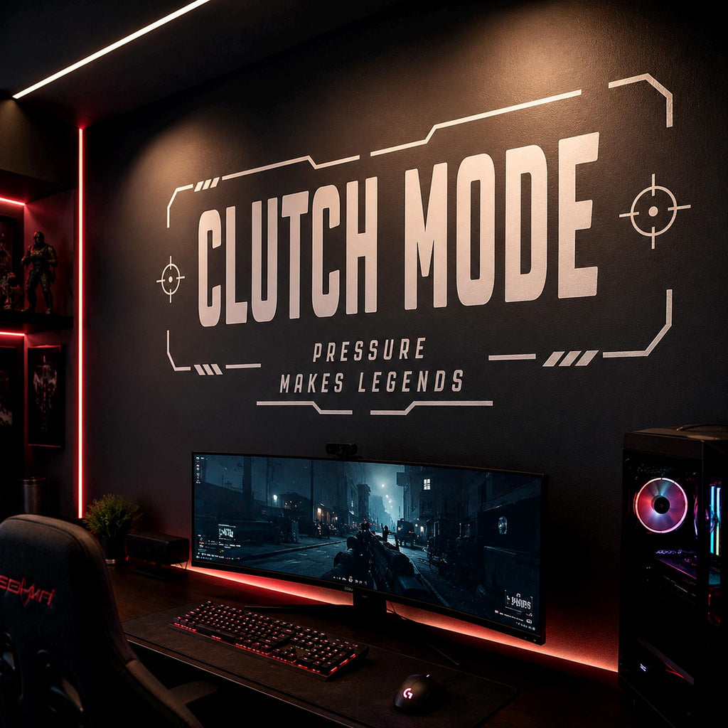 Clutch Mode Gaming Wall Decal, Esports Gamer Room Decor, Streamer Battlestation Sticker