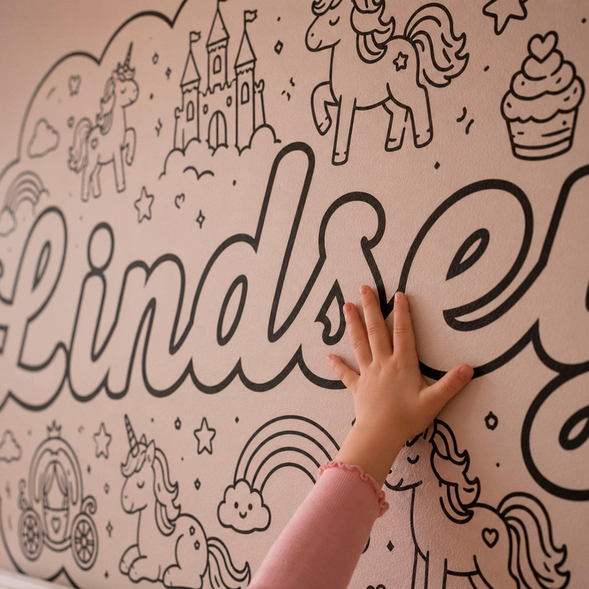 Personalized Unicorn Wall Decal for Girls Room, Custom Name Nursery & Playroom Decor
