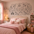 Personalized Unicorn Wall Decal for Girls Room, Custom Name Nursery & Playroom Decor