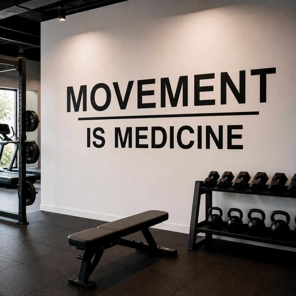 Movement is Medicine Wall Decal, Physical Therapy Office Decor, Chiropractic Pilates Studio Sign, Wellness Yoga Gym Wall Art Quote