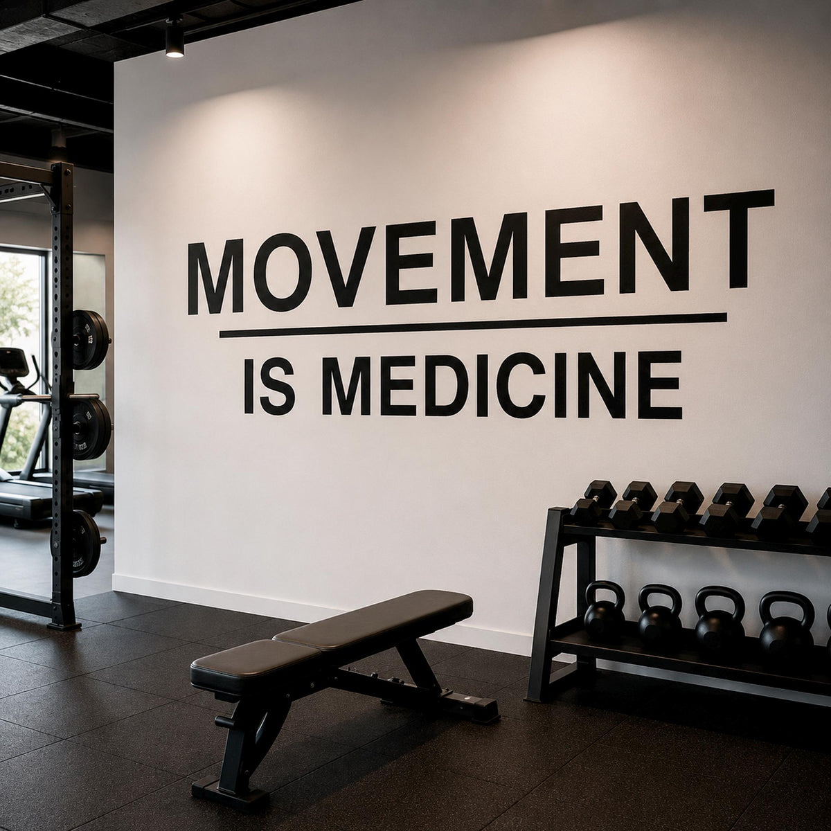 Movement is Medicine Wall Decal, Physical Therapy Office Decor, Chiropractic Pilates Studio Sign, Wellness Yoga Gym Wall Art Quote