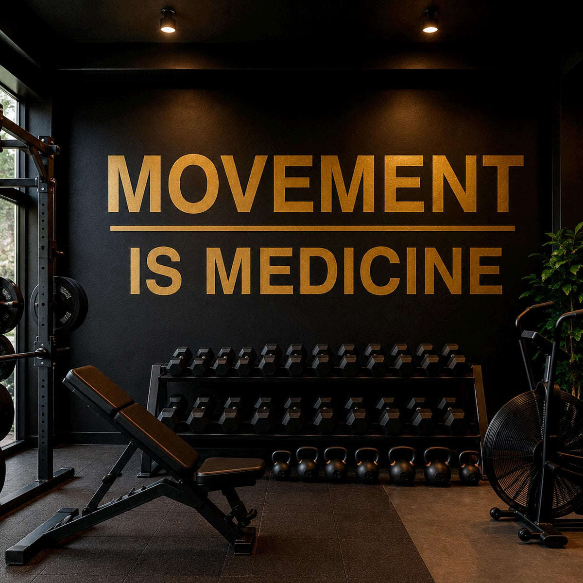 Movement is Medicine Wall Decal, Physical Therapy Office Decor, Chiropractic Pilates Studio Sign, Wellness Yoga Gym Wall Art Quote