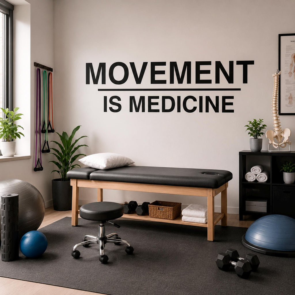 Movement is Medicine Wall Decal, Physical Therapy Office Decor, Chiropractic Pilates Studio Sign, Wellness Yoga Gym Wall Art Quote