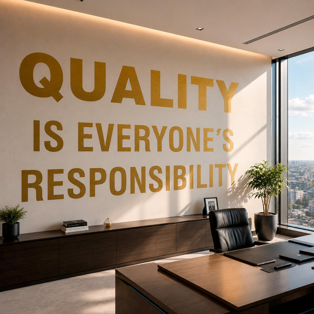 Quality is Everyone's Responsibility Wall Decal, Motivational Office Sign, Vinyl Wall Sticker
