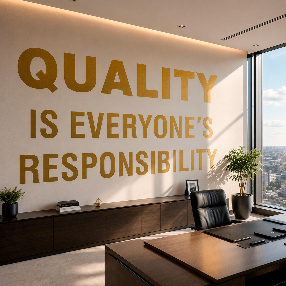 Quality is Everyone's Responsibility Wall Decal, Motivational Office Sign, Vinyl Wall Sticker