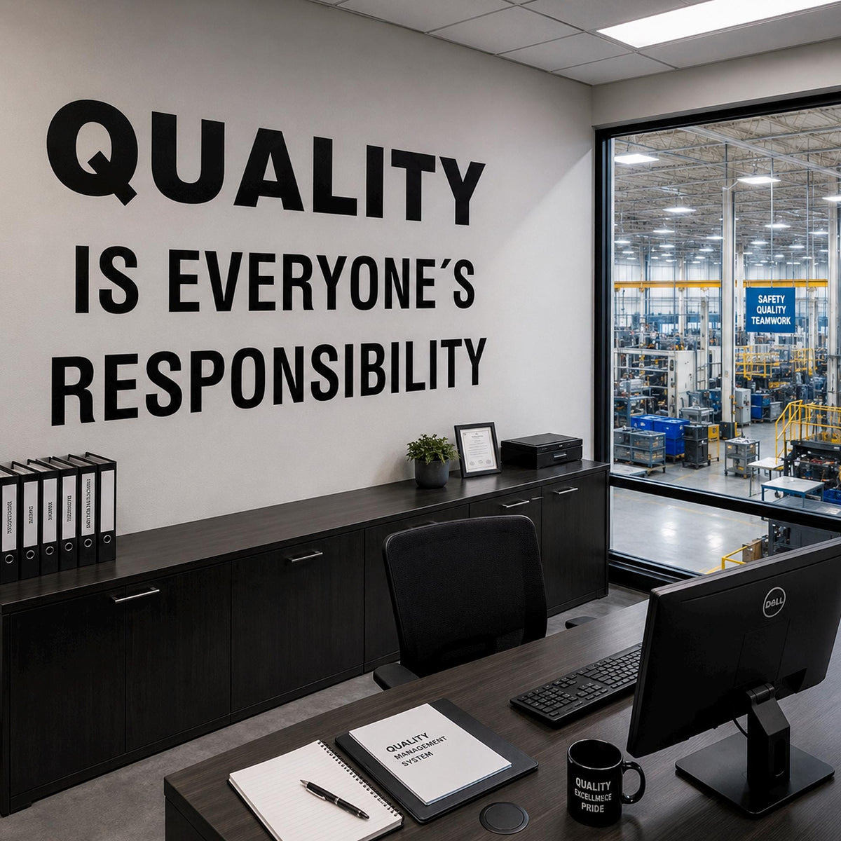 Quality is Everyone's Responsibility Wall Decal, Motivational Office Sign, Vinyl Wall Sticker