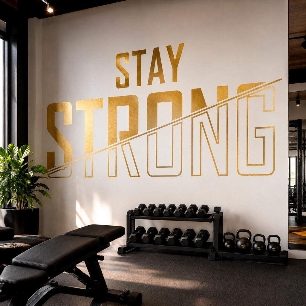Stay Strong Gym Wall Decal: Large Motivational Quote for Home Gym