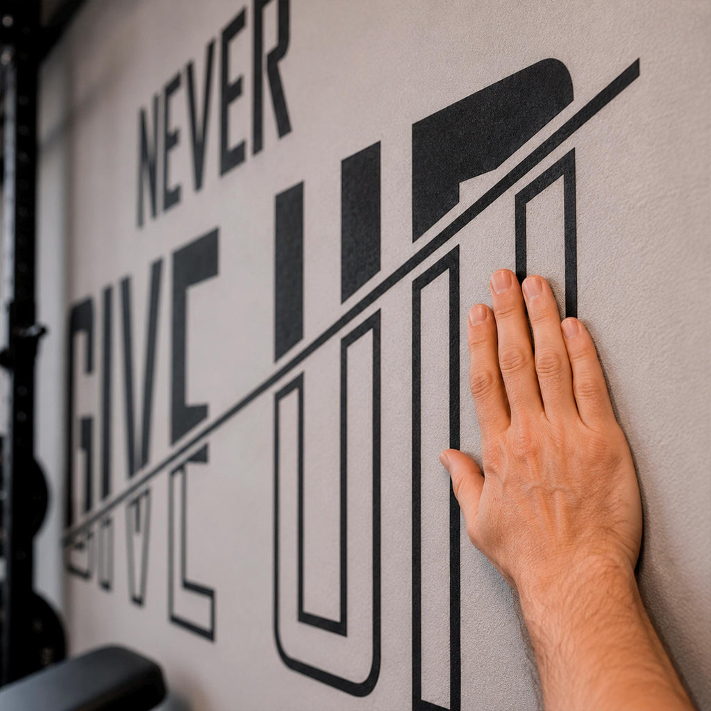 Never Give Up Gym Wall Decal: Motivational Quote for Home Gym