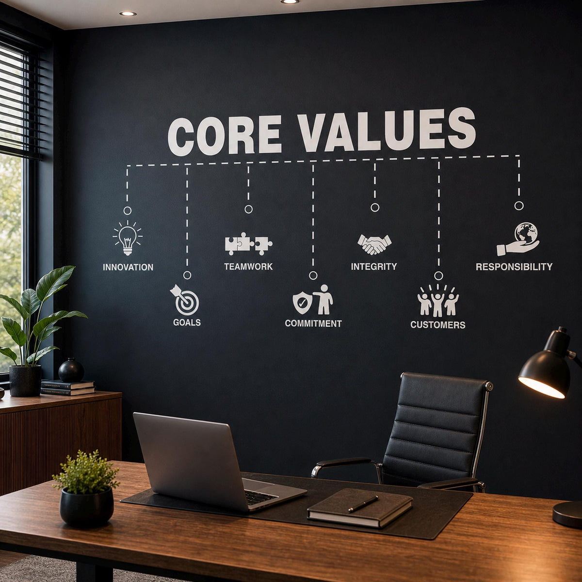 Core Values Office Wall Decal: Custom Team Mission Statement Sign