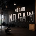 Motivational Gym Wall Decal, "No Pain No Gain" Vinyl Sticker, Home Bodybuilding Art