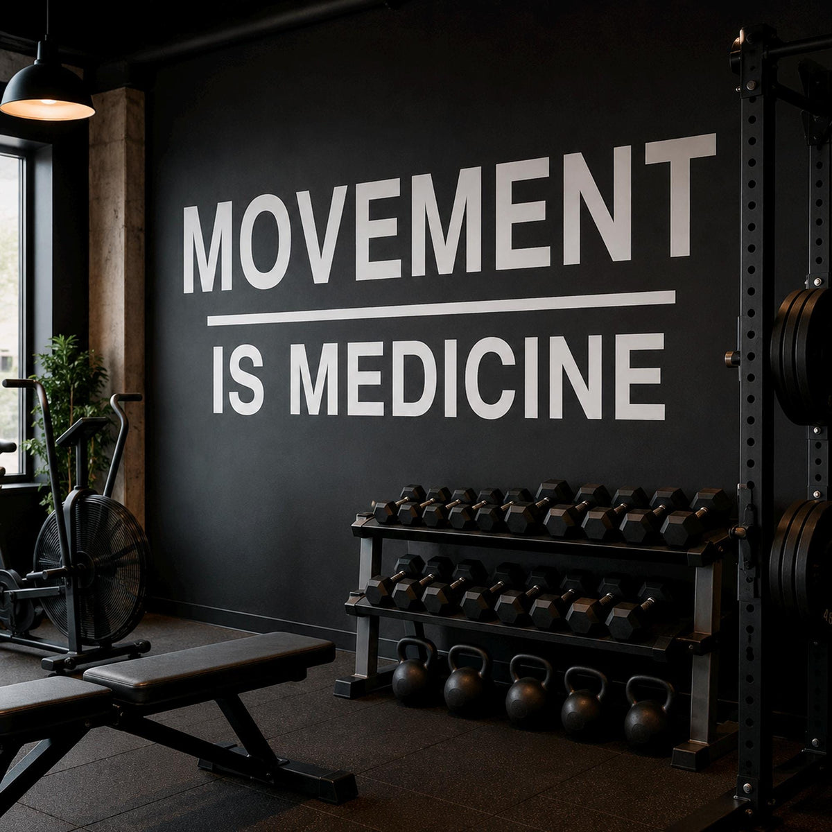Movement is Medicine Wall Decal, Physical Therapy Office Decor, Chiropractic Pilates Studio Sign, Wellness Yoga Gym Wall Art Quote