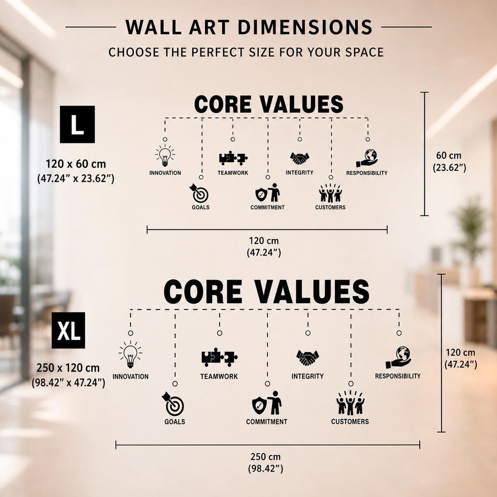 Core Values Office Wall Decal: Custom Team Mission Statement Sign