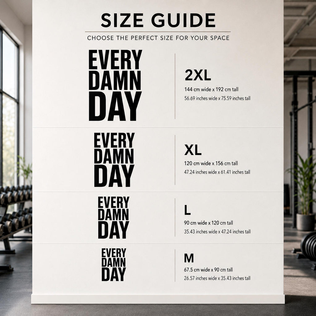 Every Damn Day Gym Wall Decal, Motivational Fitness Quote Sticker, Home Gym Decor, Workout Wall Art, Removable Vinyl Mural
