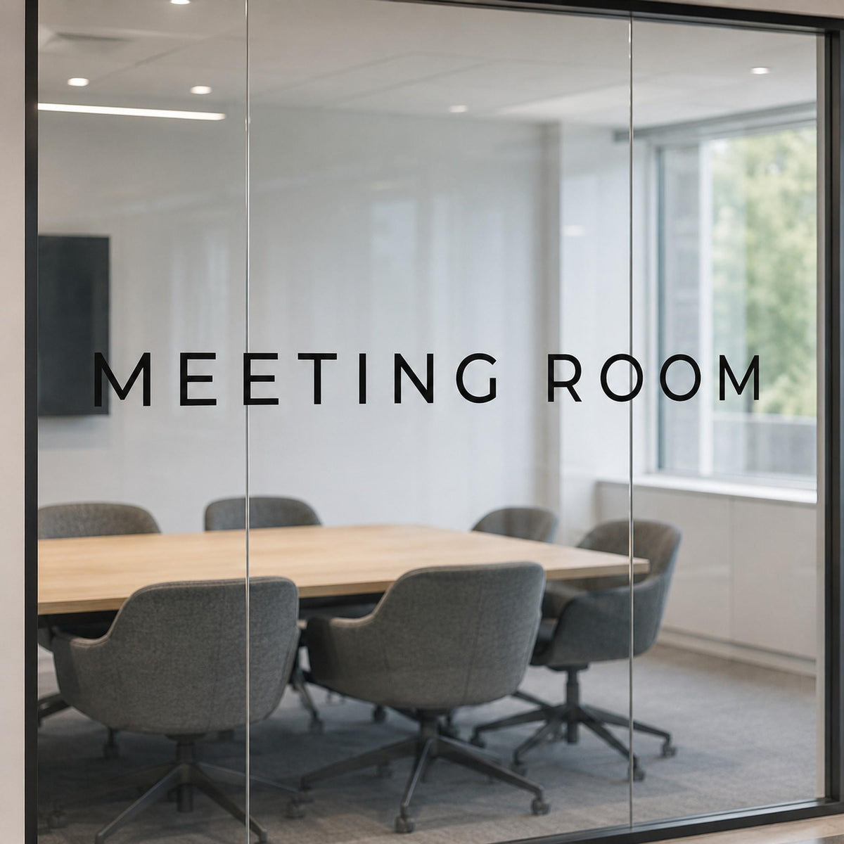 Office Door Sign Set of 8, Custom Vinyl Room Name Decals for Meeting Room, Reception and Staff Doors
