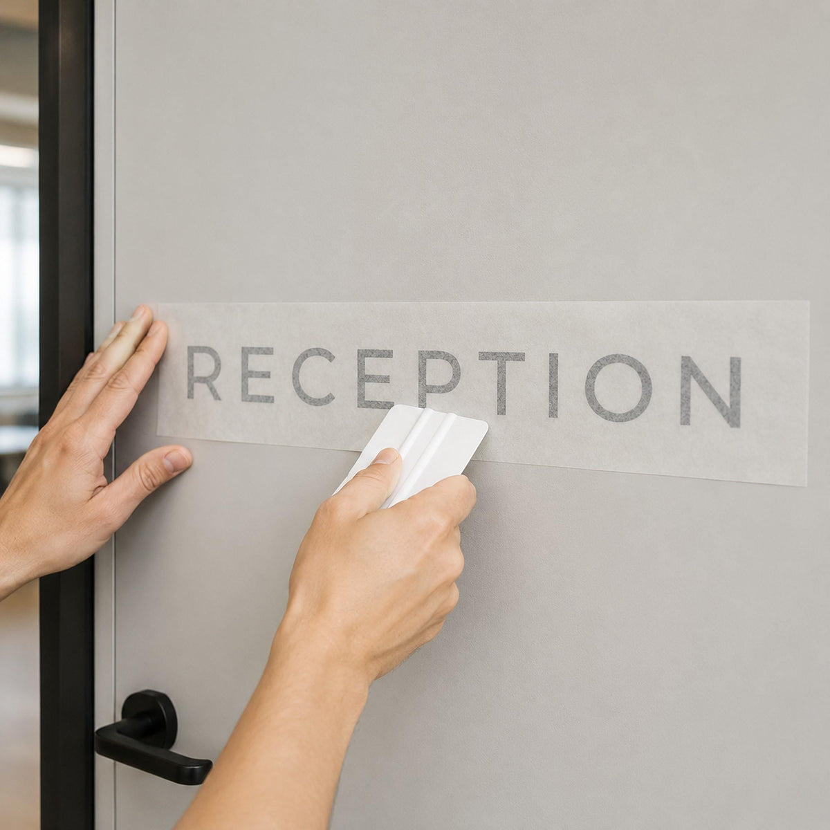 Office Door Sign Set of 8, Custom Vinyl Room Name Decals for Meeting Room, Reception and Staff Doors