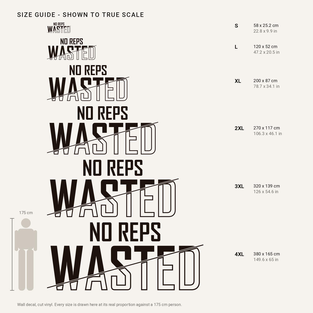 No Reps Wasted Wall Decal, Lift Heavy Gym Sign, Bodybuilding Wall Art, Basement and Garage Gym Vinyl Lettering