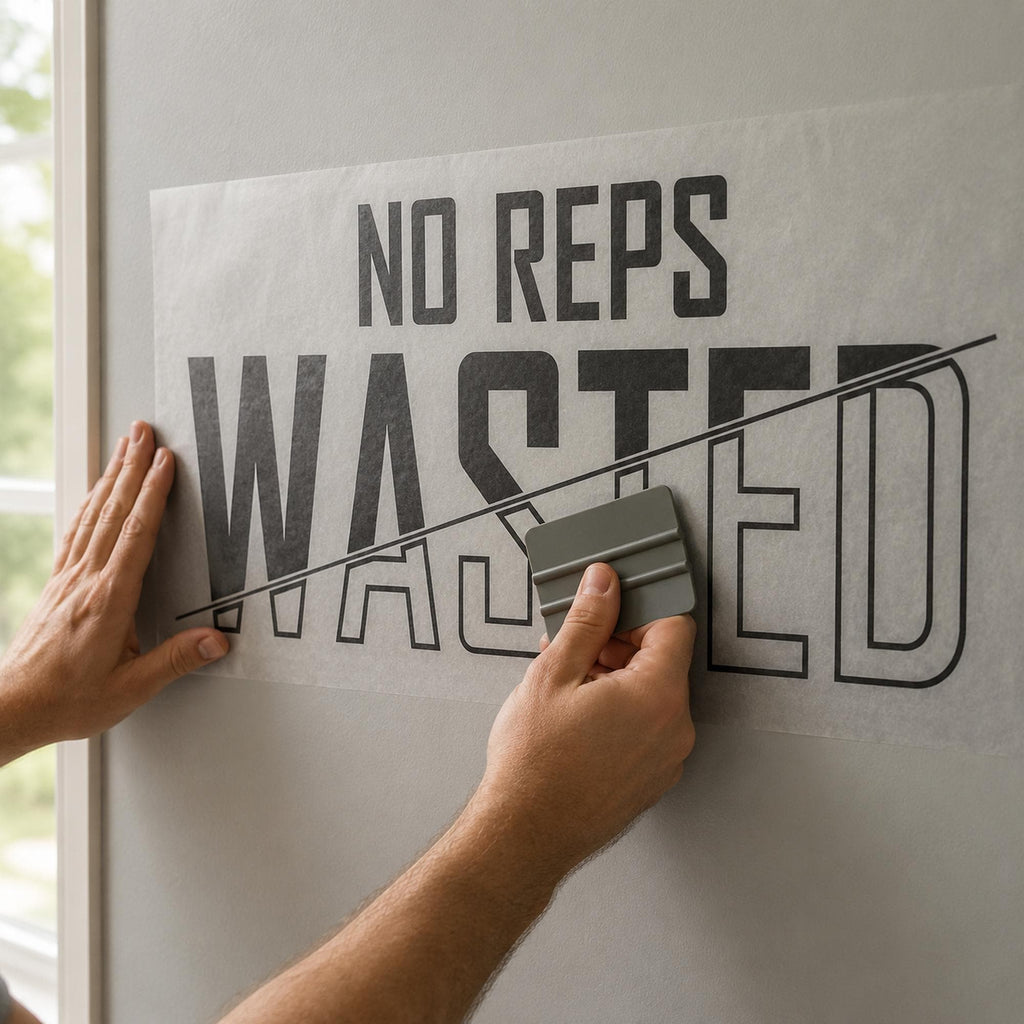 No Reps Wasted Wall Decal, Lift Heavy Gym Sign, Bodybuilding Wall Art, Basement and Garage Gym Vinyl Lettering