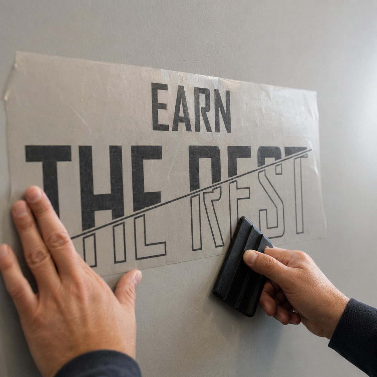 Earn The Rest Wall Decal, Hard Work Pays Off Gym Sign, Recovery Room Fitness Decor, Home Gym Vinyl Lettering