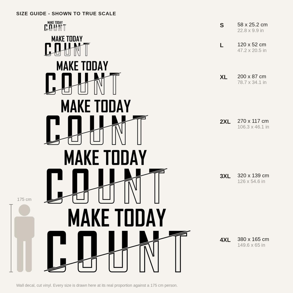 Make Today Count Wall Decal, Office Sign Vinyl Lettering, Motivational Wall Art, Home Office and Study Room Decor