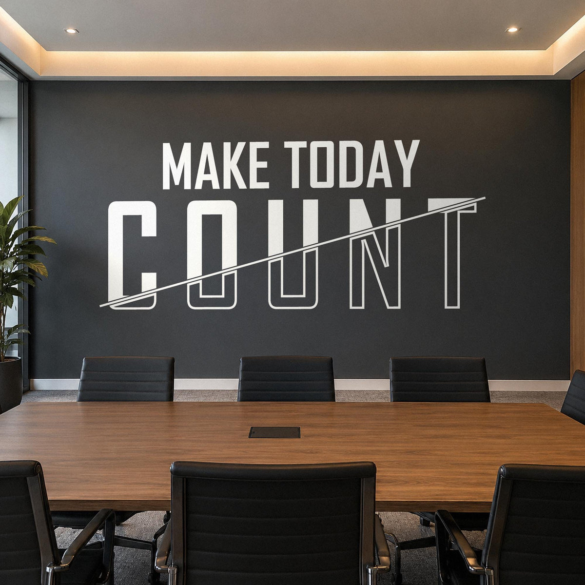 Make Today Count Wall Decal, Office Sign Vinyl Lettering, Motivational Wall Art, Home Office and Study Room Decor