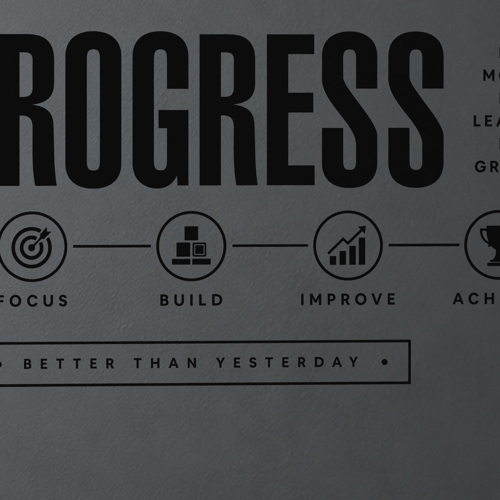 Gym Wall Decal Progress, Home Gym Wall Art, Motivational Timeline, Large Vinyl Lettering
