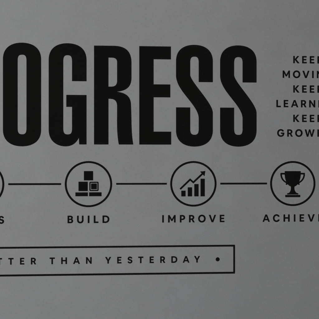 Office Wall Decal Progress, Home Office Wall Art, Motivational Timeline, Vinyl Lettering