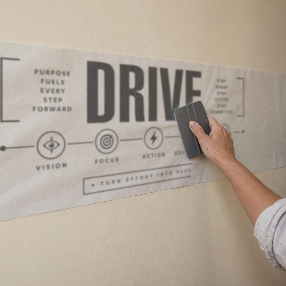 Gym Wall Decal Drive, Home Gym Wall Art, Motivational Timeline, Large Vinyl Lettering
