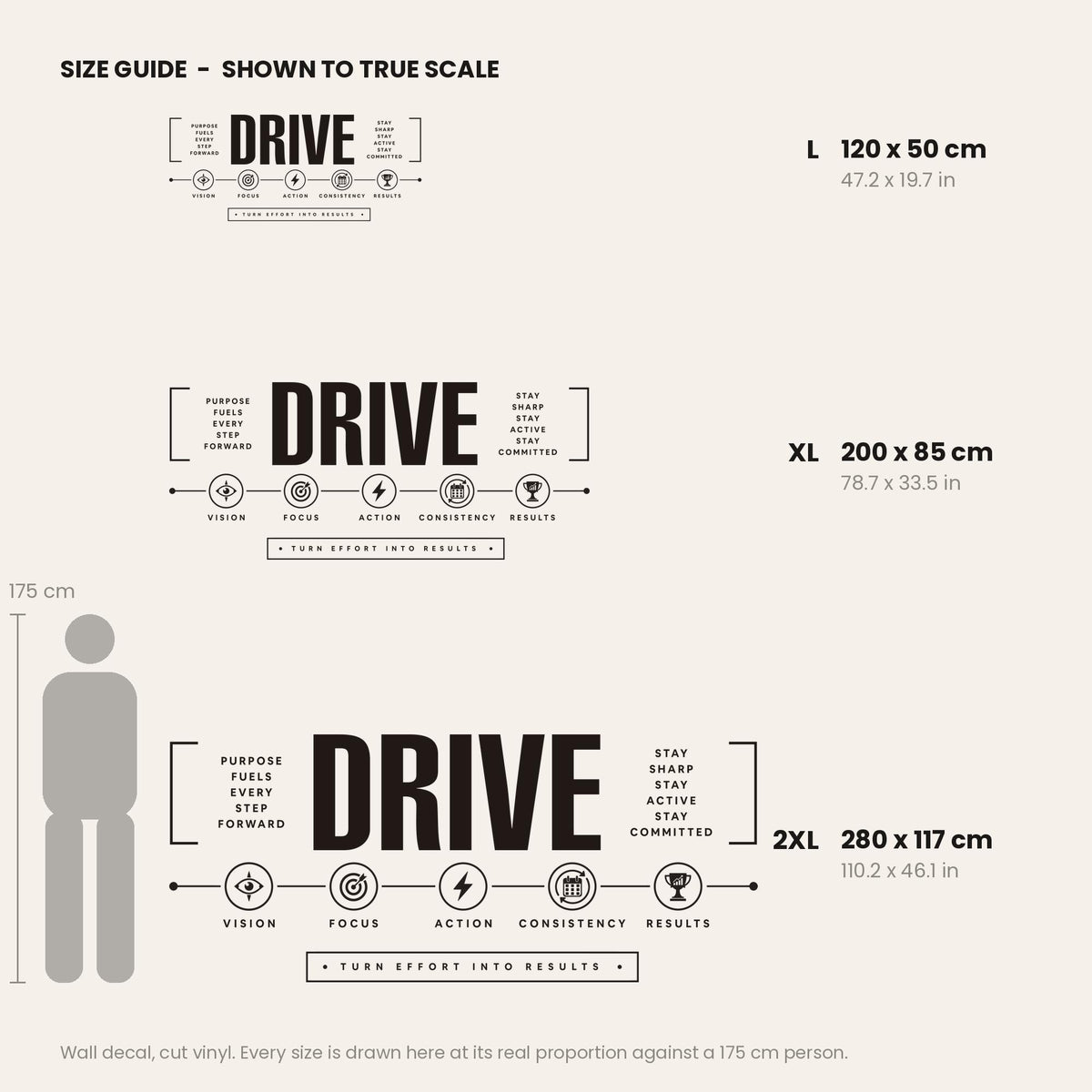 Drive Wall Decal, Team Motivation Office Sign, Business Timeline Wall Art, Conference Room Vinyl Lettering