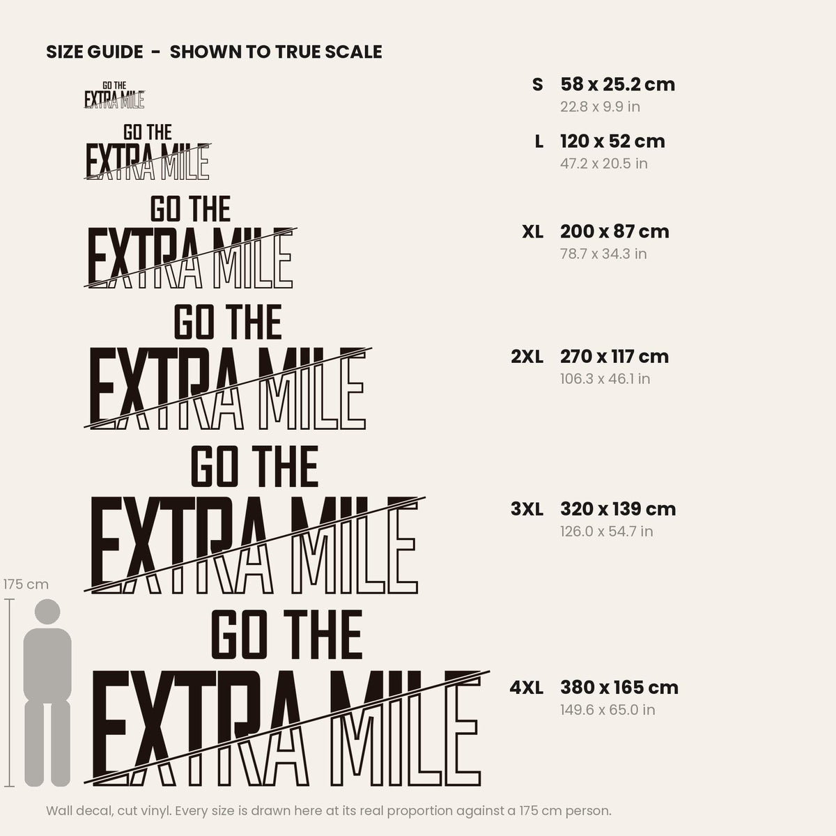 Go The Extra Mile Wall Decal, Motivational Gym Sign, Running and Fitness Wall Art, Athlete Gift Vinyl Lettering