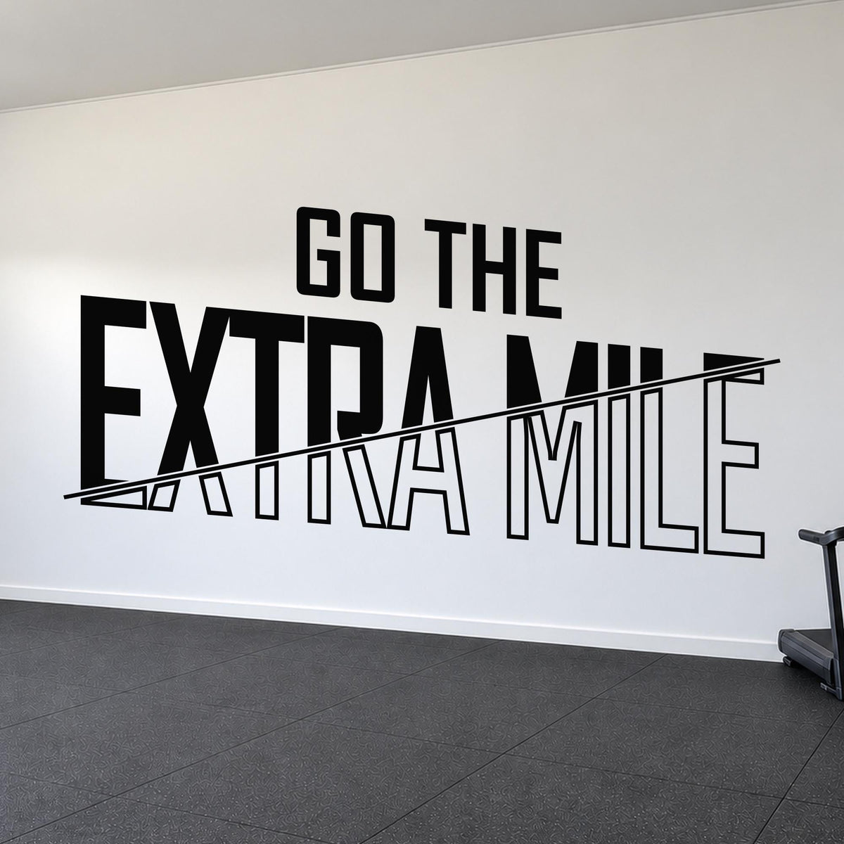 Go The Extra Mile Wall Decal, Motivational Gym Sign, Running and Fitness Wall Art, Athlete Gift Vinyl Lettering