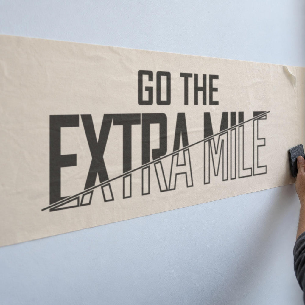 Go The Extra Mile Wall Decal, Motivational Gym Sign, Running and Fitness Wall Art, Athlete Gift Vinyl Lettering