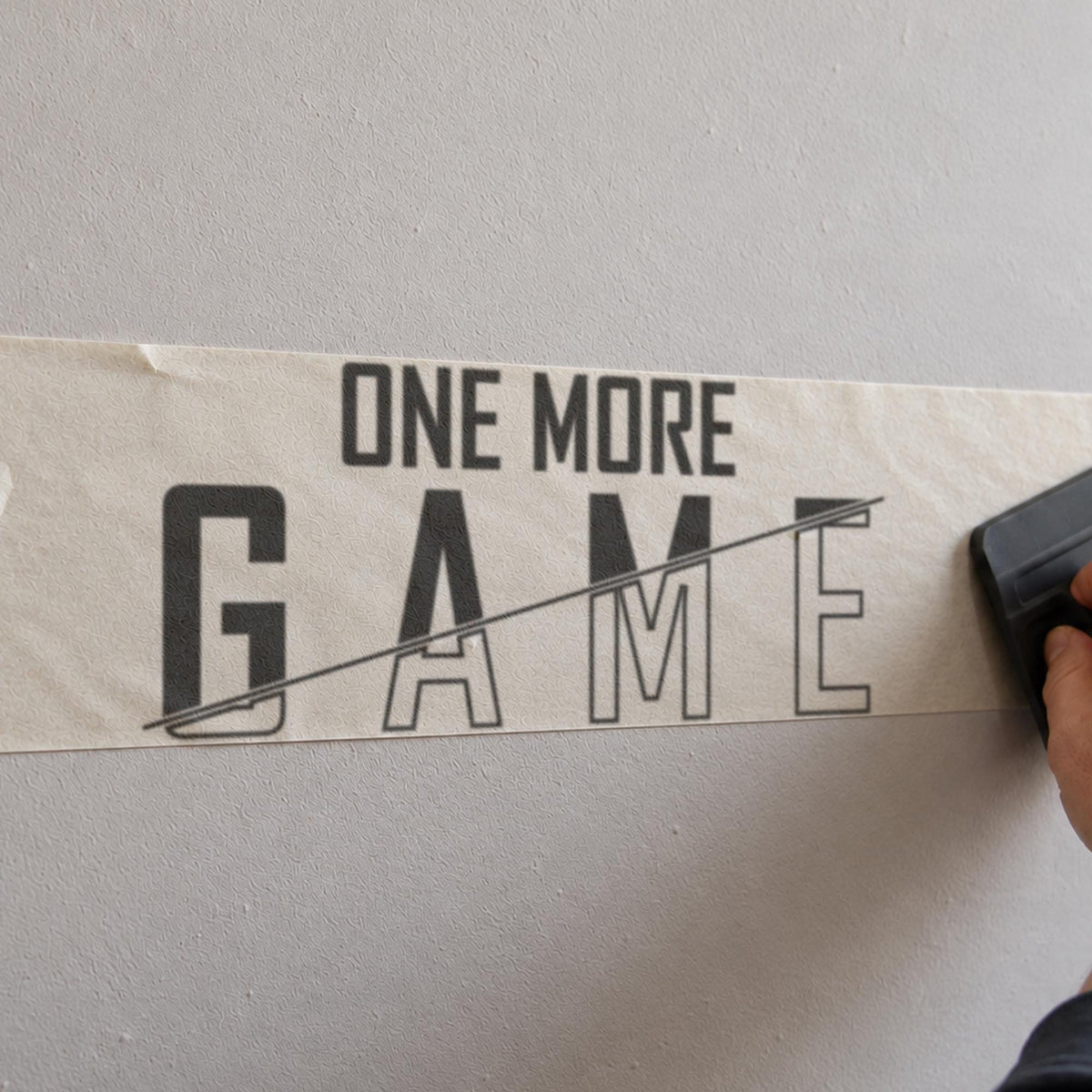 Gaming Wall Decal One More Game, Gamer Room Wall Art, Large Vinyl Lettering, Battlestation Decor