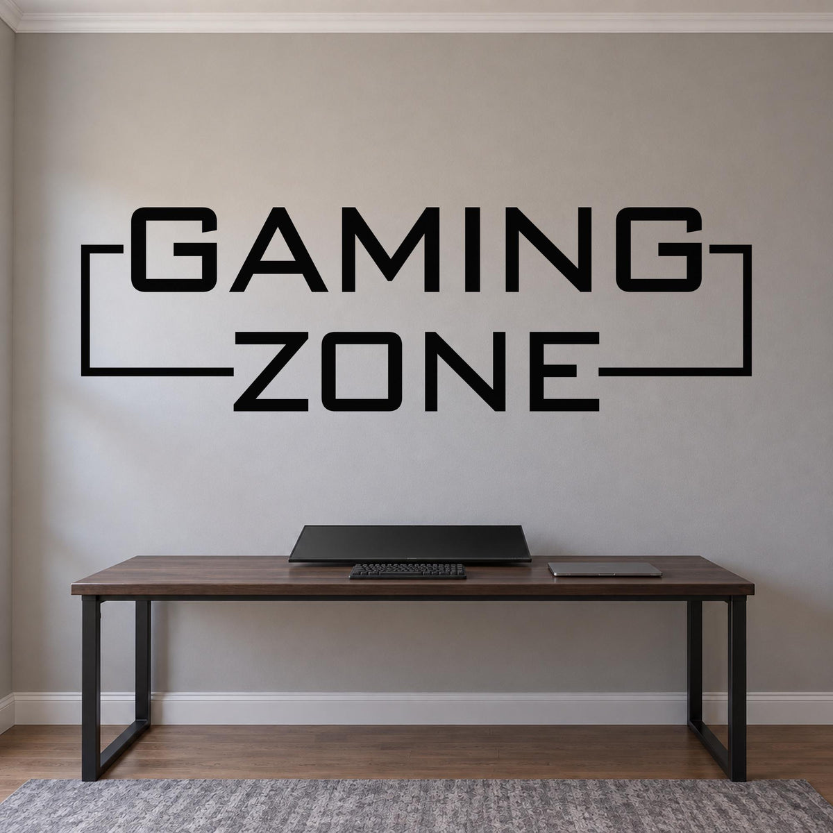 Battlestation Wall Decal Gaming Zone, Wide Gamer Room Banner, Vinyl Lettering, Esports Sign