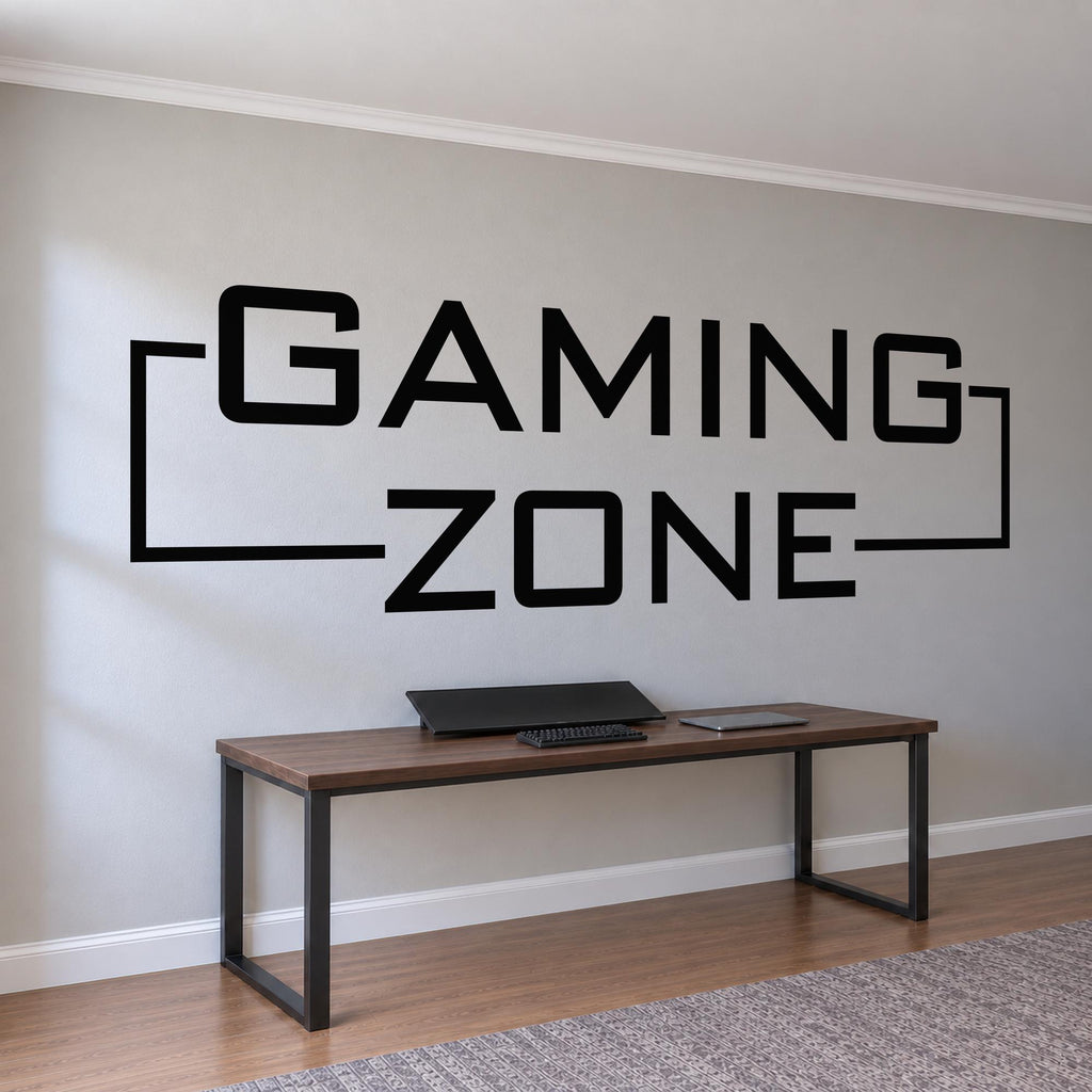 Battlestation Wall Decal Gaming Zone, Wide Gamer Room Banner, Vinyl Lettering, Esports Sign