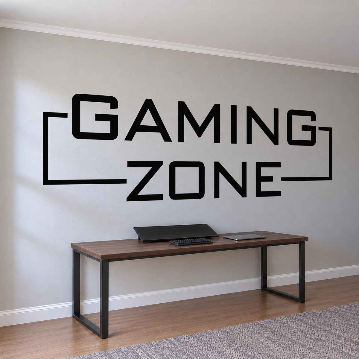 Battlestation Wall Decal Gaming Zone, Wide Gamer Room Banner, Vinyl Lettering, Esports Sign
