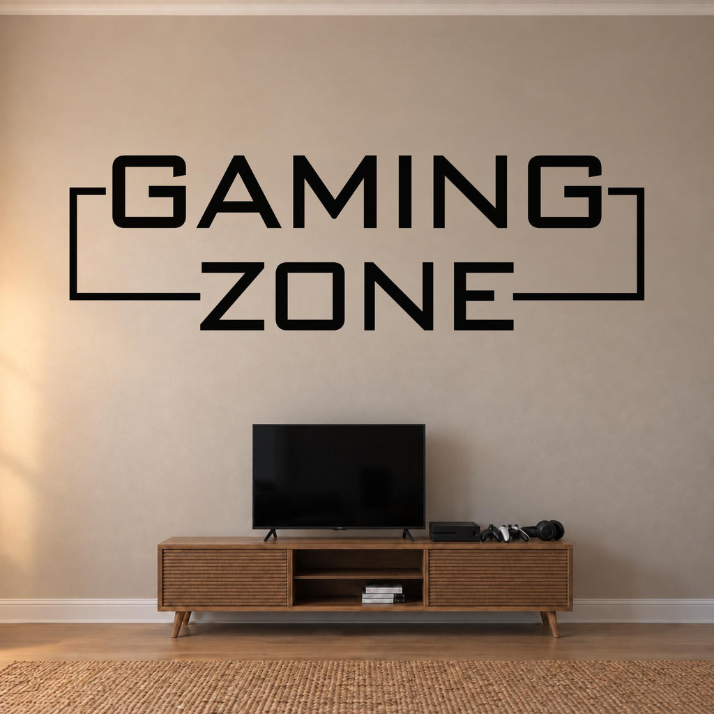 Battlestation Wall Decal Gaming Zone, Wide Gamer Room Banner, Vinyl Lettering, Esports Sign