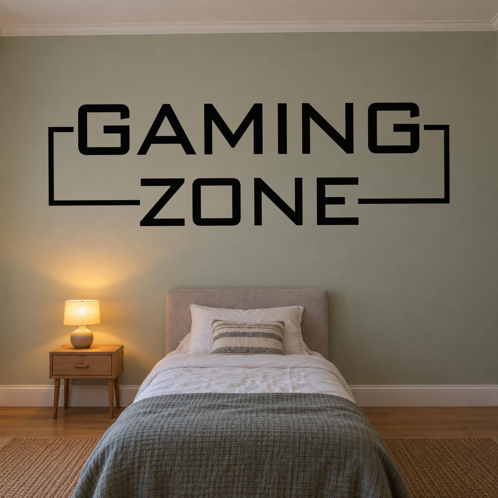 Battlestation Wall Decal Gaming Zone, Wide Gamer Room Banner, Vinyl Lettering, Esports Sign