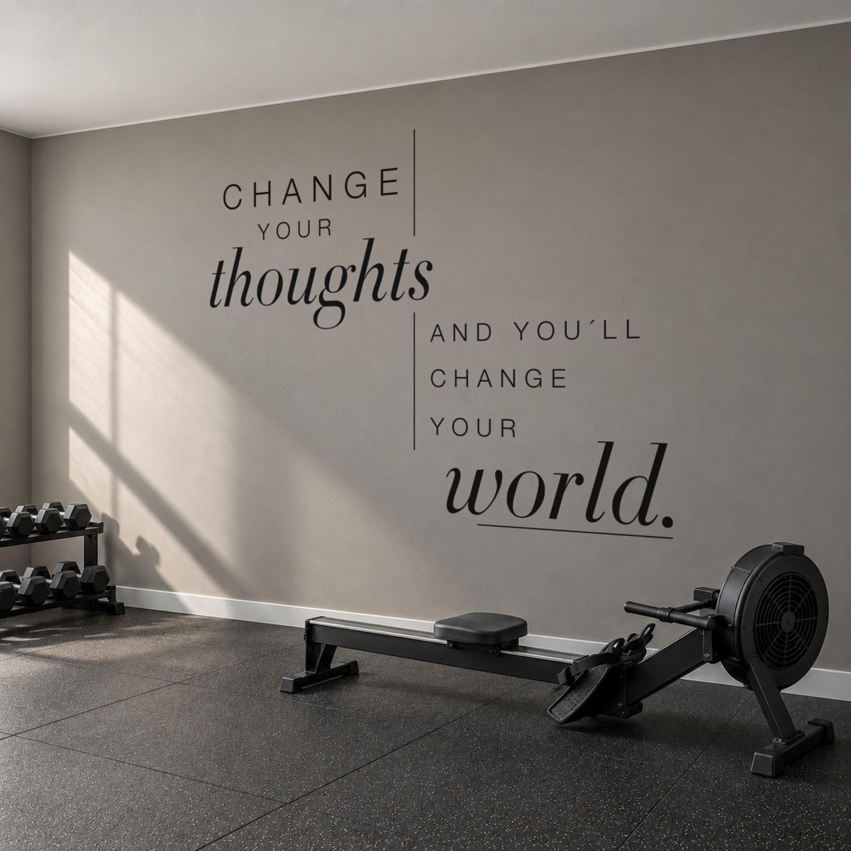 Change Your Thoughts Wall Decal, Mindset Quote Gym Wall Art, Positive Thinking Vinyl Lettering, Home Gym Decor