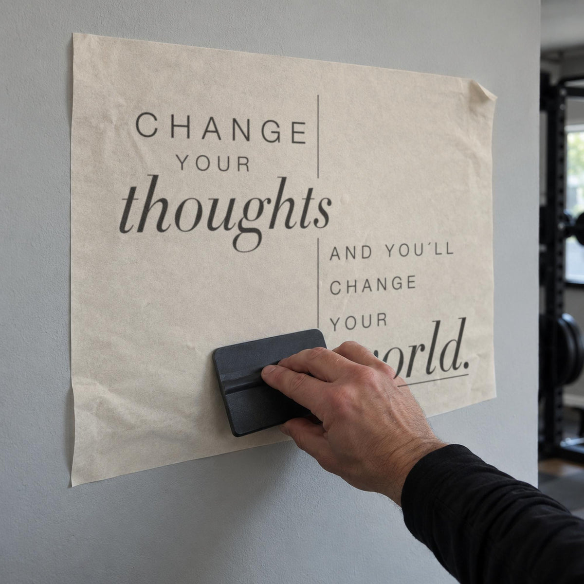 Change Your Thoughts Wall Decal, Mindset Quote Gym Wall Art, Positive Thinking Vinyl Lettering, Home Gym Decor