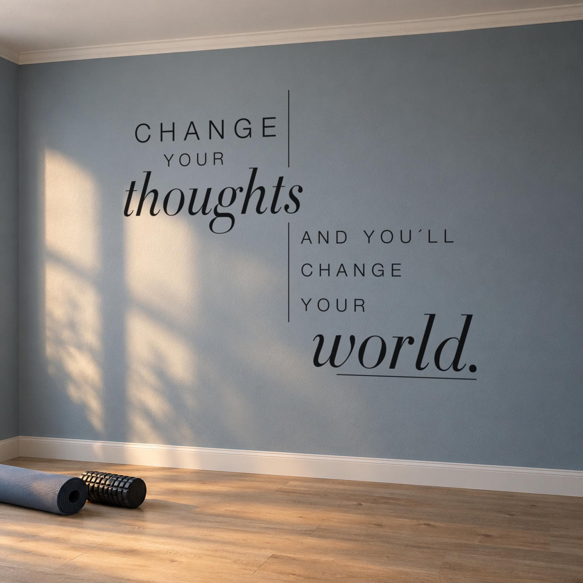 Change Your Thoughts Wall Decal, Mindset Quote Gym Wall Art, Positive Thinking Vinyl Lettering, Home Gym Decor