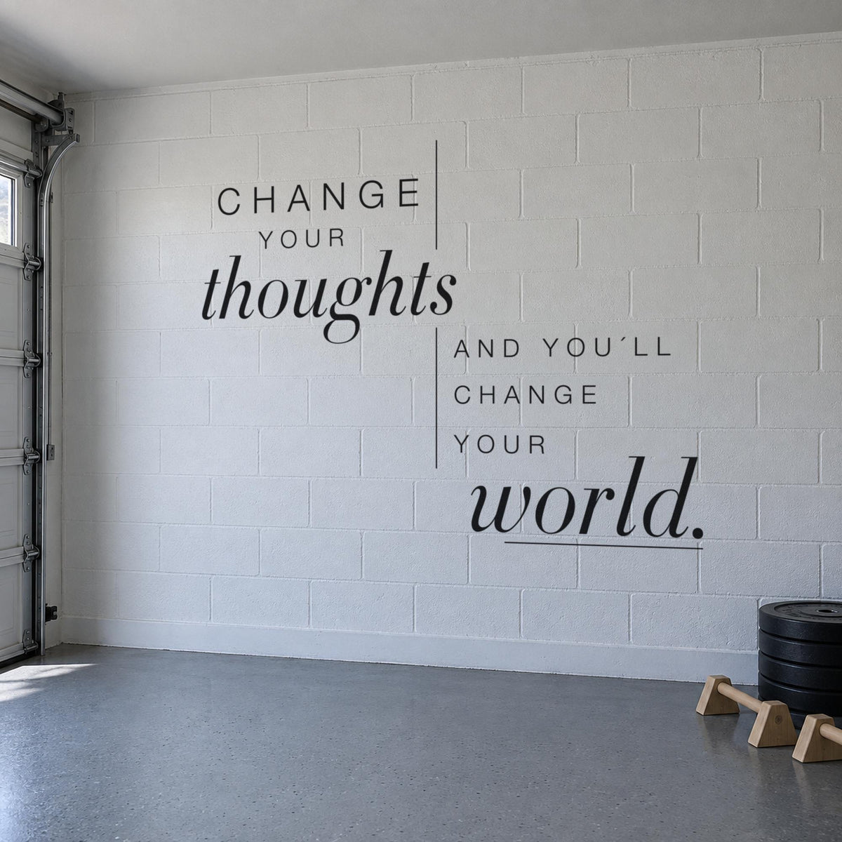 Change Your Thoughts Wall Decal, Mindset Quote Gym Wall Art, Positive Thinking Vinyl Lettering, Home Gym Decor