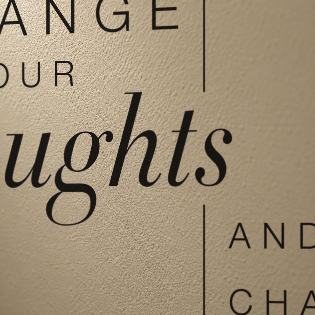 Change Your Thoughts Wall Decal, Mindset Quote Gym Wall Art, Positive Thinking Vinyl Lettering, Home Gym Decor