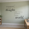 Change Your Thoughts Wall Decal, Growth Mindset Office Decor, Coworking Wall Quote, Vinyl