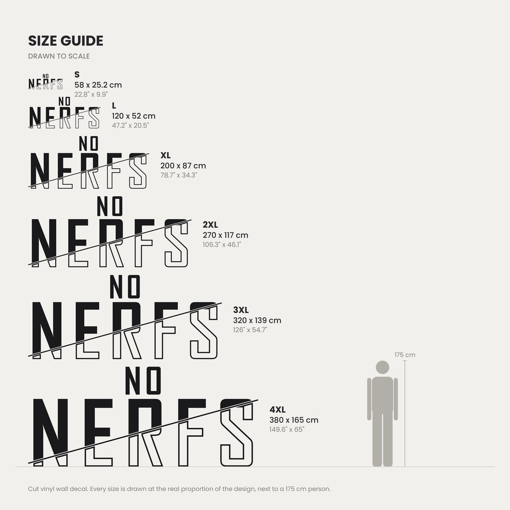 No Nerfs Wall Decal, Competitive Gamer Decor, Esports Room Sign, Vinyl Wall Quote